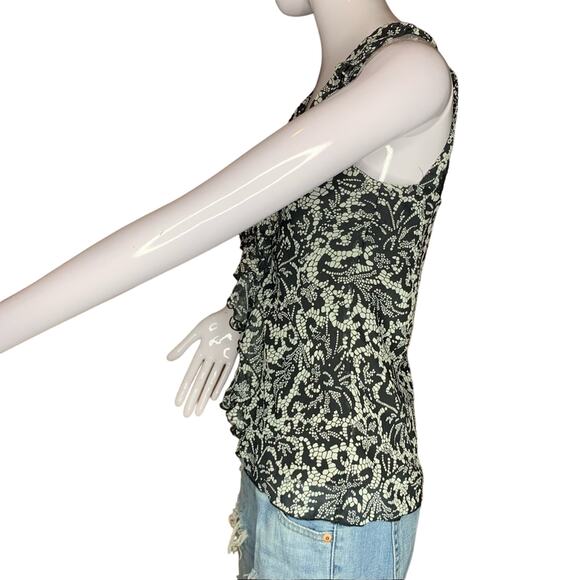 IZ BYER Top Sleeveless Black and White Size S Front Ruffles Lace o… - Picture 4 of 10